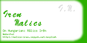iren malics business card